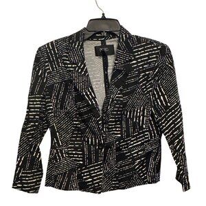 Bcbg Paris Abstract Textured Black & Cream Blazer Jacket Womens Size S